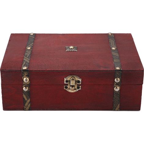 Coffret de rangement pour bijoux en bois vintage rétro ancien, boîte organiseur de décoration intérieure, cadeau (1/5)