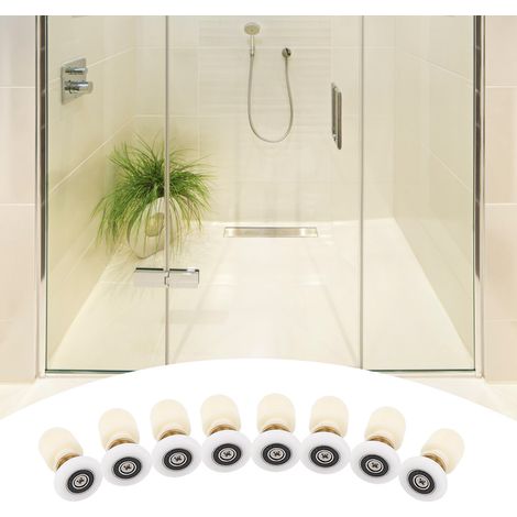 8 Schiebetürrollen aus Messing-ABS für Duschkabinen aus Glas, Rollen, Badezimmertürbeschläge (23 mm) (1/5)