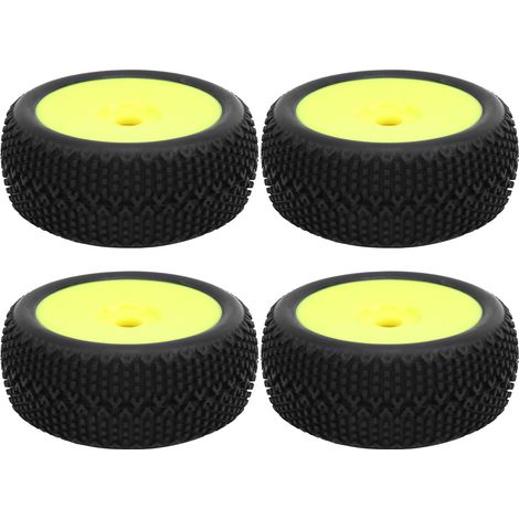 4 pneus en caoutchouc jaunes pour châssis de voiture RC 1/8, pièces de rechange et amélioration (1/5)
