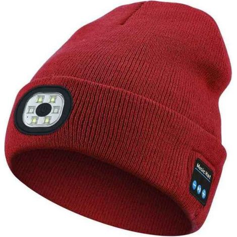 Bonnet de téléphone de sauna sans fil,lumière LED,microphone intégré,musique et appels,sport de plein air,Bluetooth - Watermelon