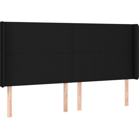 Maison Exclusive - Testiera ad Orecchio Nera 203x16x118/128 cm in Tessuto