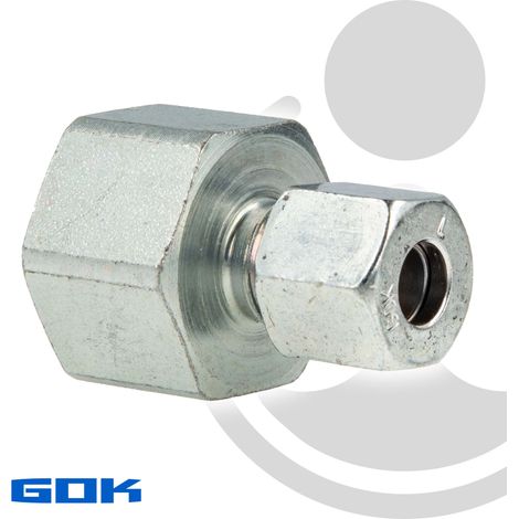 Schneidringverschraubung Typ GAI - Gerade Verschraubung Ø 8 mm x 1/2 Zoll IG, Stahl verzinkt, Schneidring Stahl