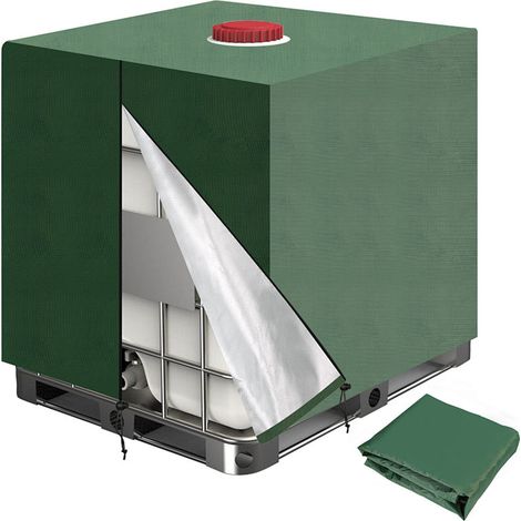 Jiubiaz IBC Tankabdeckung 210D Oxford-Gewebe, langlebige Schutzhaube für IBC Container, staubdichte Schutzabdeckung für Regenwassertank und Wassertankcontainer, Grün