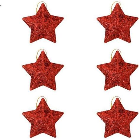 100 mini étoiles pour décorations de sapin de Noël, décorations de Noël, fournitures de fête de Noël à faire soi-même (Rouge) (1/3)
