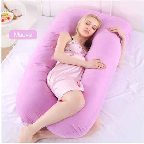 Coton Oreiller pour Femme Enceinte Oreiller en Forme De U Multi-Fonctions Chaise Oreiller--Mauve (1/4)