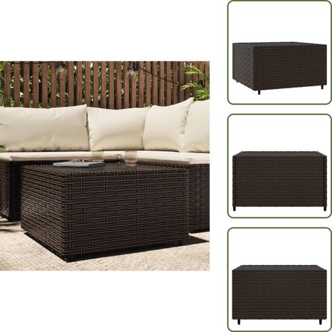 Garten-Couchtisch Quadratisch Braun 50x50x30 cm Poly Rattan - Gartenmöbel - Outdoor Möbel - Esszimmerset - Balkonmöbel - Terrassentisch (1/5)