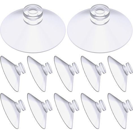 Ventouse, 12 Pièces Ventouse Table en Verre, Mini Ventouse, Extra Fortes PVC Suspension Rideau Isolant Ventouse, Simple Ventouses Transparentes pour Verre, Carrelage, Murales(30mm) (1/5)