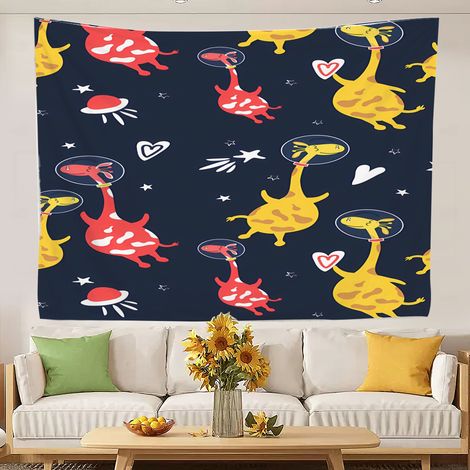 Tapisserie humoristique et tendance pour chambre d'adolescente, à suspendre au mur ou à utiliser comme couvre-lit ou rideau de plage. 100x75cm (1/5)