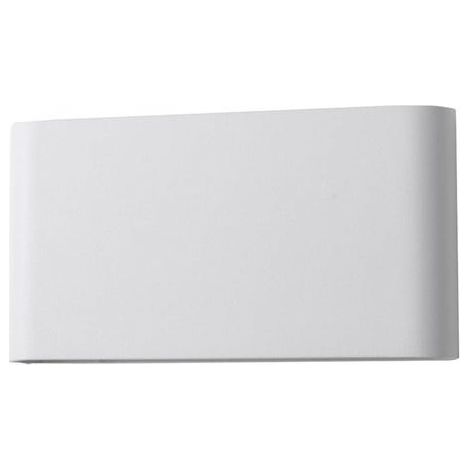 Applique accogliente in metallo bianco, L. 17 cm, A. 9 cm, LED integrato (1/3)