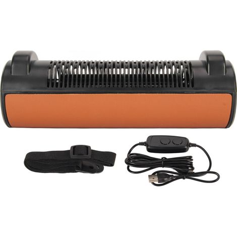 Autositz-Lüfter, USB-betrieben, ohne Rotorblätter, 3 Geschwindigkeitsstufen, starker Luftstrom mit verstellbarem Gurt, für SUV und Wohnmobil, braun