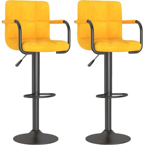 Maison Exclusive - Barhocker 2 Stk. Senfgelb Samt