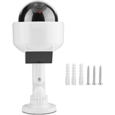 Caméra de Sécurité Factice Solaire - Fausse Caméra de Surveillance,Format Dôme Réaliste,pour Intérieur/Extérieur - Maison, Entrepôt
