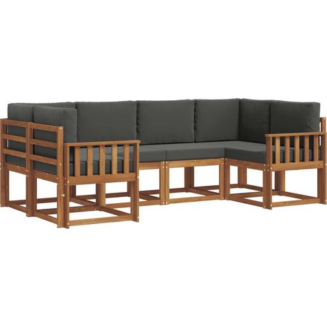 Conjunto de sofás de exterior 6 uds. Natural y Antracita vidaXL (1/5)