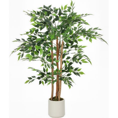 HOMCOM Pianta Finta di Baniano in PEVA e Legno 55x55x120 Verde