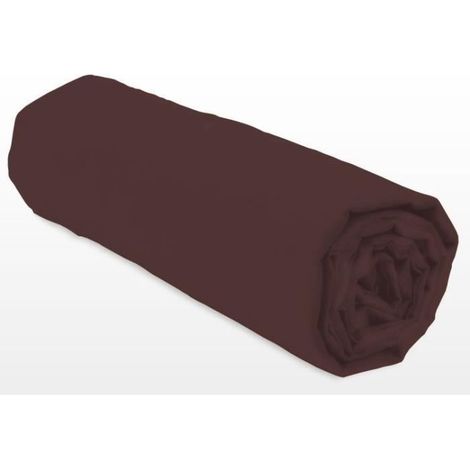 Drap-housse - LOVELY HOME - LH71601 - 90x190+25 cm - Marron (1/3)