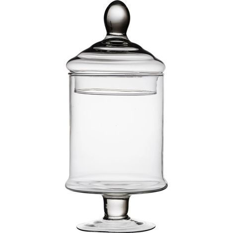 Potiche In Vetro Cofanetto Con Coperchio H29 ø13cm Ideale Per Dolci Biscotti Oggetto Decorativo