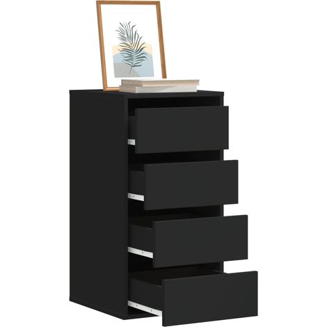 vidaXL Cassettiera Angolare Nera 40x41x76 cm in Legno Multistrato