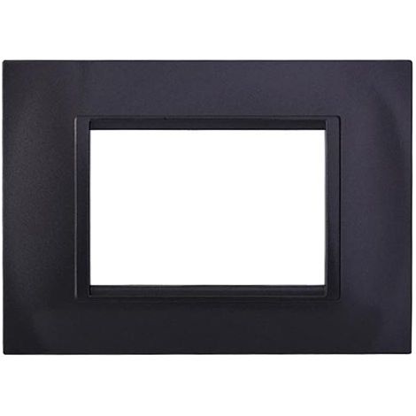 Plaque compatibles Bticino Livinglight 3 modules plastique carré couleur acier graphite foncé