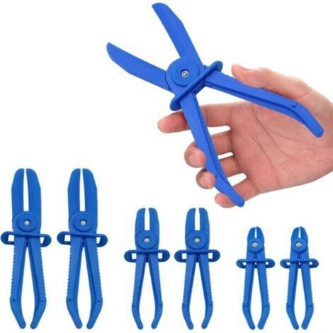 6 Pièces pince durite refroidissement, Pinces Tuyaux Outil de Serrage, Jeu de Pinces de Serrage pour Tuyaux, Pince pour Tuyaux de Refroidissement, Conduites de Frein et de Carburant (Bleu) (1/4)