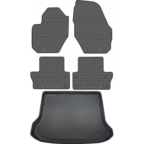 Volvo XC60 I SUV von 10/2008-06/2017 SET - Gummifußmatten + Kofferraummatte (1/5)