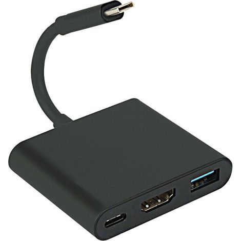 (Noir) Adaptateur HDMI 4K 1080 pour Switch, chargeur multiport USB 3.0 PD 3en1, station d'accueil TV, adaptateur de câble USB TypeC pour Switch/Samsung S Series/Huawei Mate et P Series (1/5)