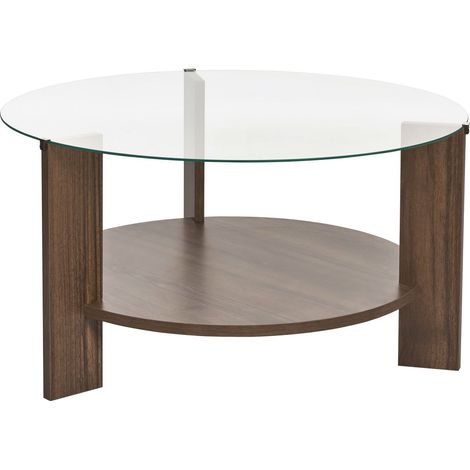 Tavolino in legno "Clara" - 75 x 75 x 40 cm - NoceTrasparente (1/5)