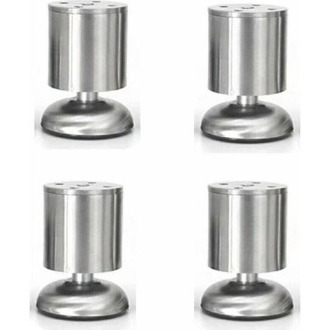 Lot de 4 pieds de meuble réglables en acier inoxydable 8 cm (1/5)