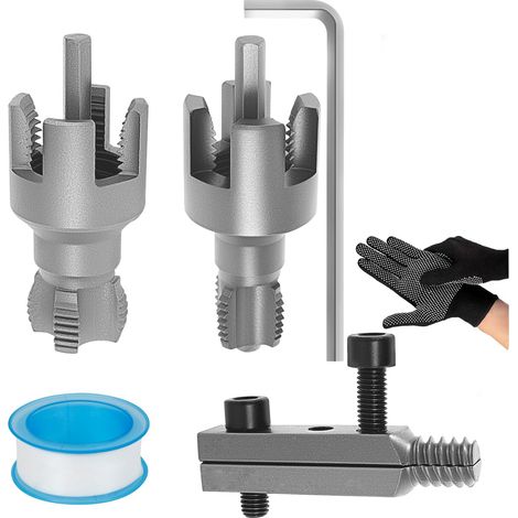 5 Pièces Outil de Filetage en PVC, Coupe-Filetage de Tuyau pour Perceuses électriques, Ensemble de Coupe de Filetage Tuyau, pour Tuyaux d'eau 1/2" (DN15) et 3/4" (DN20), Avec Extracteur de Vis