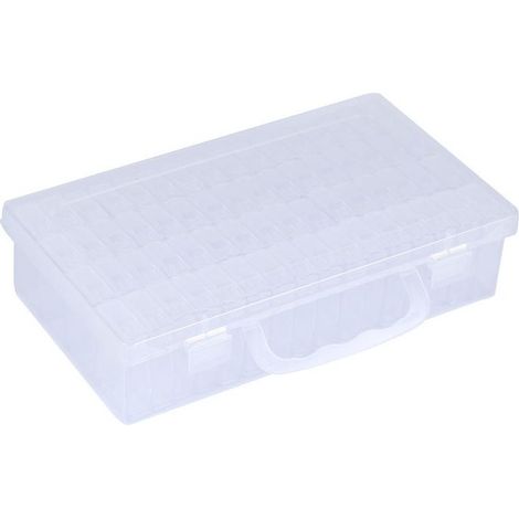 Tragbare, multifunktionale Aufbewahrungsbox mit 64 Fächern für Nagelkunstzubehör und Nagelbehälter. (1/5)