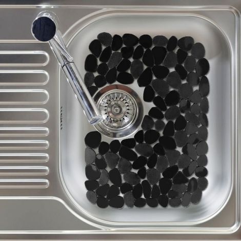 Étanche pour évier en plastique noir 3040 cm protège l'évier et la vaisselle (1/4)