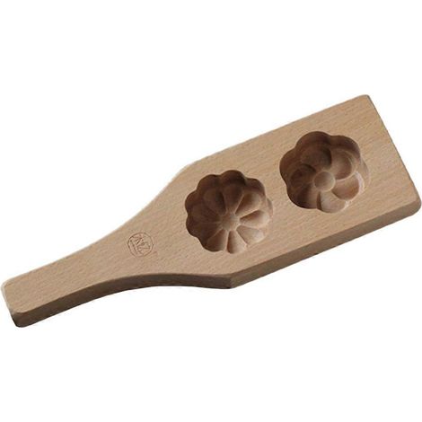 Keksausstecher, runde Holzform mit 3D-Blumenmuster, ideal als Geschenk zum Backen