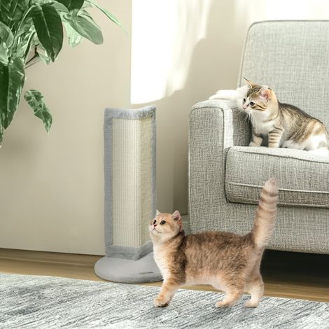 56cm Corner Cat Scratching Post with Sisal Scratching Pad, Grey (1/4)