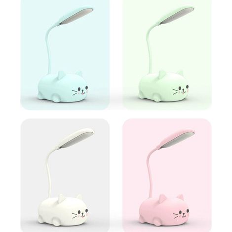 Paquete de 4 luces de lectura para gatitos, lámpara de escritorio plegable recargable por USB para que las mascotas aprendan a leer y protejan la vista. (1/4)