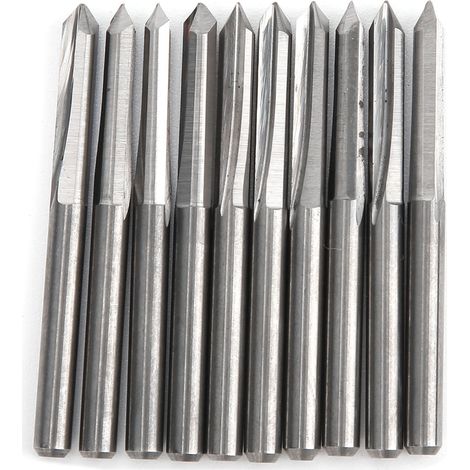 10 fraises à bois CNC en acier tungstène de 3,175 mm, pour gravure et fraisage, angle de 60° x 0,1 mm (1/5)