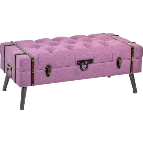Banc élégant en polyester fuchsia pour entrée chic - Fuchsia élégant avec finitions métalliques (1/5)