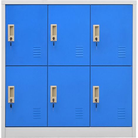 GBLY Schließfachschrank Hellgrau und Blau 90x45x92,5 cm Stahl (1/5)
