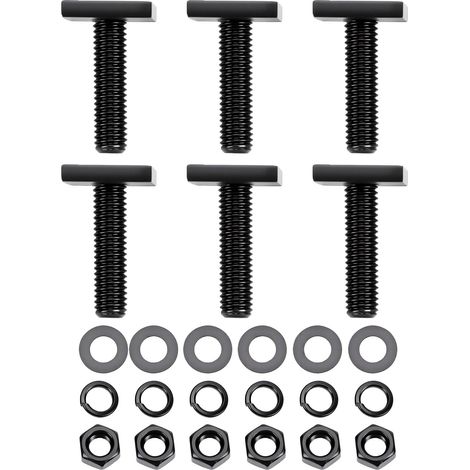 Boulons à fente en T pour barre transversale de galerie de toit, 6 pièces, M8 × 30mm, quatre têtes carrées noires (1/5)