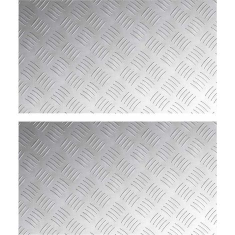 Plaques à damier 2 pcs Argent 70 x 40 cm Aluminium CFW771924 (1/5)