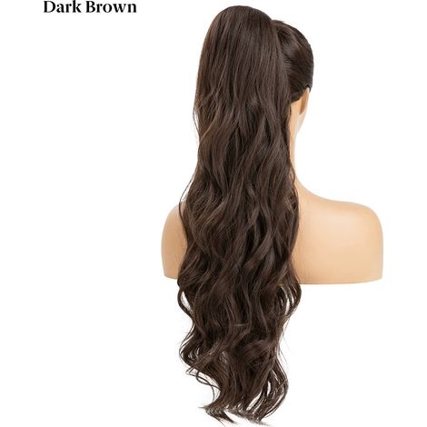 Extension de cheveux queue de cheval, 66 cm de longueur, bouclée à cordon, postiche naturel ondulé pour femme, mèche longue frisée, accessoire capillaire à nouer, lot unique. (1/2)