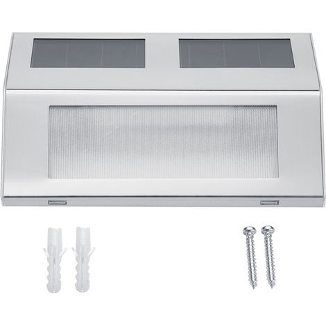Panneau solaire LED blanc pour éclairage extérieur de jardin, clôture ou mur, commande (1/5)