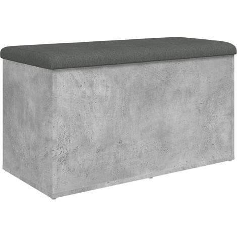 Panca portaoggetti grigio cemento 82 x 42 x 45 cm in derivati del legno DEC024767