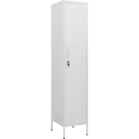 vidaXL Armadio Bianco 35x46x180 cm in Acciaio (1/5)