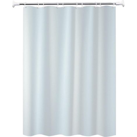 Rideau de douche imperméable avec anneaux de suspension, couleur unie, matière PEVA, 200 x 240 cm (1/3)