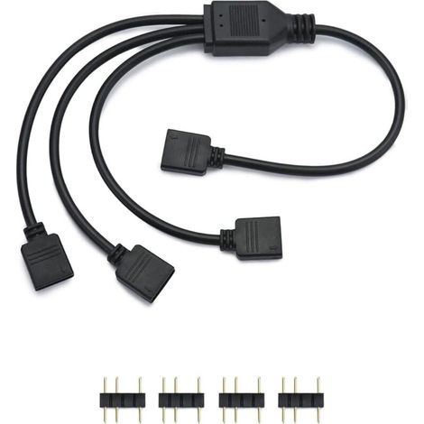 ARGB-Splitterkabel, 5 V, 3-polig, RGB-PC-Kabel, 1 Stecker auf 3 Pins, 30 cm, für CPU-Kühler und 5-V-ARGB-Lüfter (1/4)