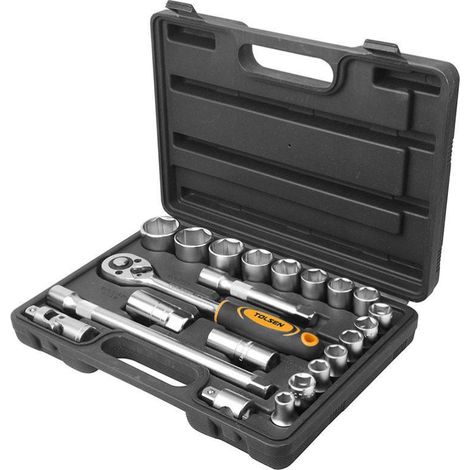 22-TEILIGE RATSCHEN-RATSCHEN-BOX MIT 1/2" TOLSEN-STECKSCHLUSSEL (1/2)