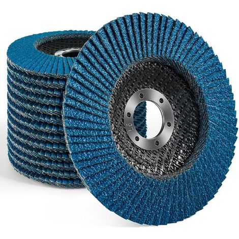 Lot De 14 Disques À Lamelles 125,Grain 40 T29,Pour Métal,Bois,Acier,Disques Abrasifs 125 Mm Pour Meuleuse D'Angle (Grain 40)[BI5] (1/5)