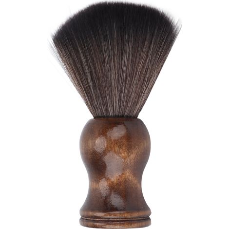 Brosse à raser douce pour hommes en bois, manche en bois, outil de coiffure pour salon et barbier, pinceau anti-poussière pour coupe de cheveux et visage (1/5)