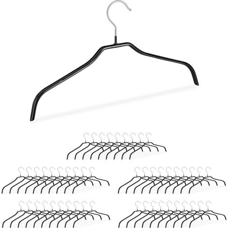 Rutschfeste Kleiderbügel, 50er-Set, gummiert, Metall-Hemdenbügel, 42 cm, schwarz (1/4)