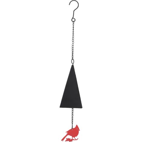 Carillon éolien Triangle Oiseau Rouge Fer Forgé Décoration Jardin Extérieur Intérieur Design Artistique Son Cristallin (1/4)