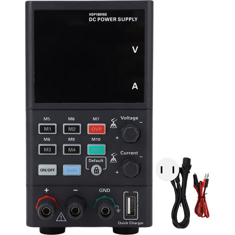 Alimentation variable Hantek 180W, entrée 115/230VAC, sortie 0-80V 0-8A, afficheur LED, prise US, bloc d'alimentation de laboratoire industriel réglable (1/5)